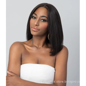 2021 wholesale high quality 100% virgin natural brazilian Short Bob 4"x4" 13"x4" transparent Closure Lace Wig human hair wigs